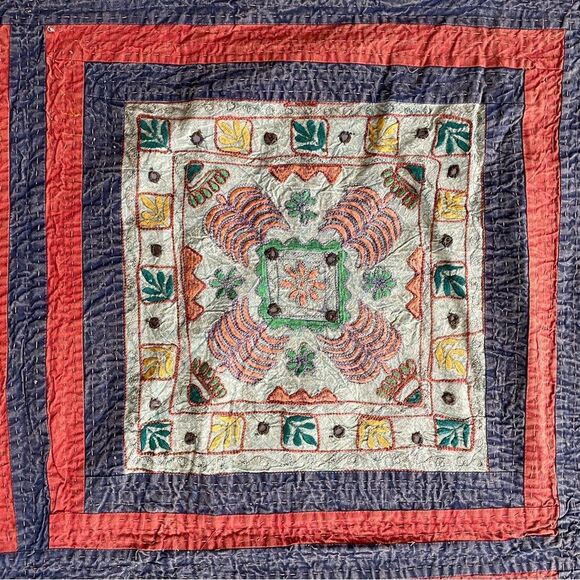 Vintage handmade Indian throw/bedspread - never used - Picture 7 of 12